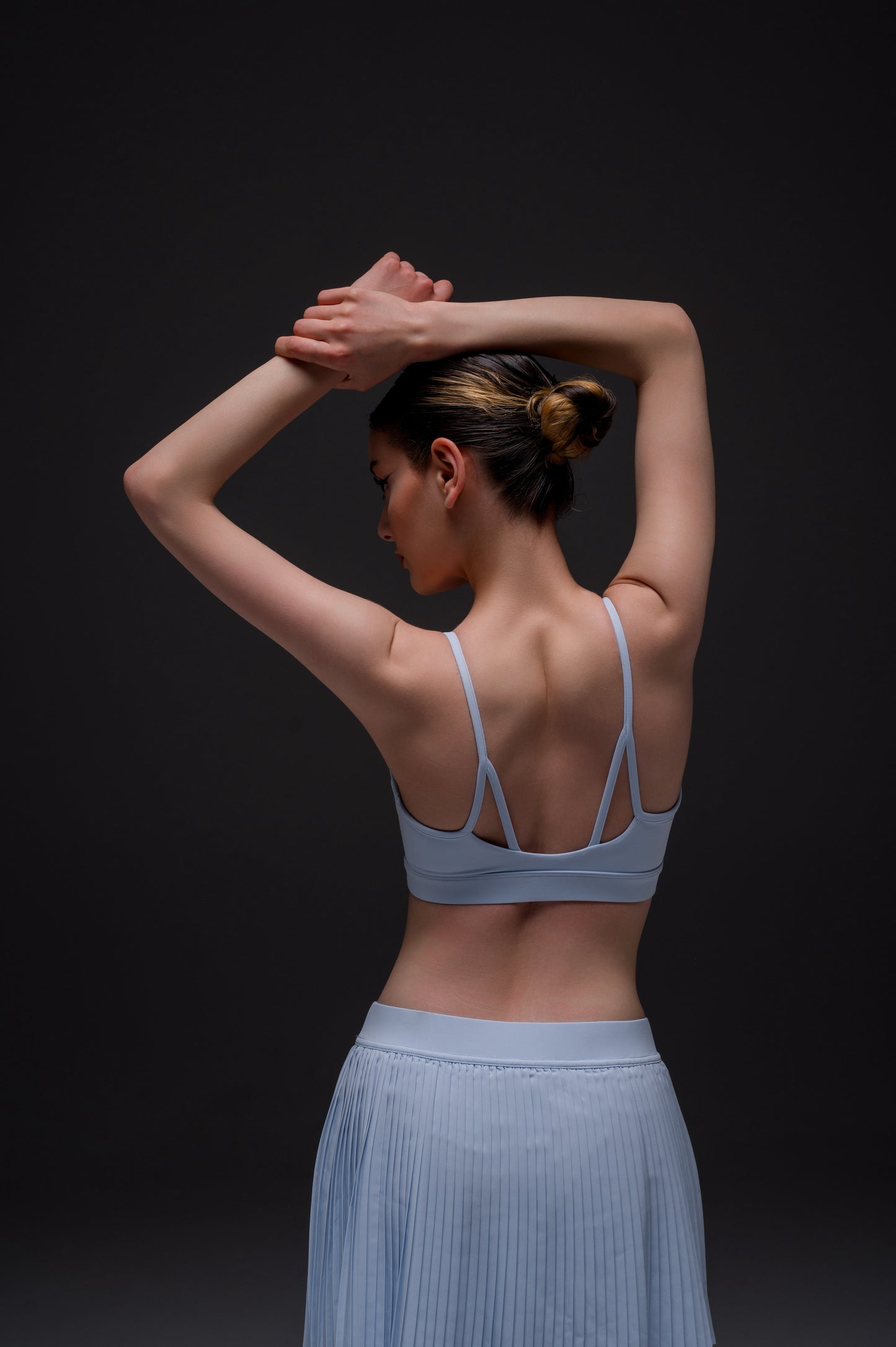 padded sports bra with reflective logo