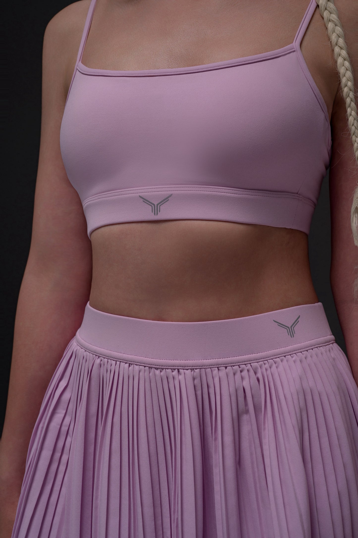 padded sports bra with reflective logo